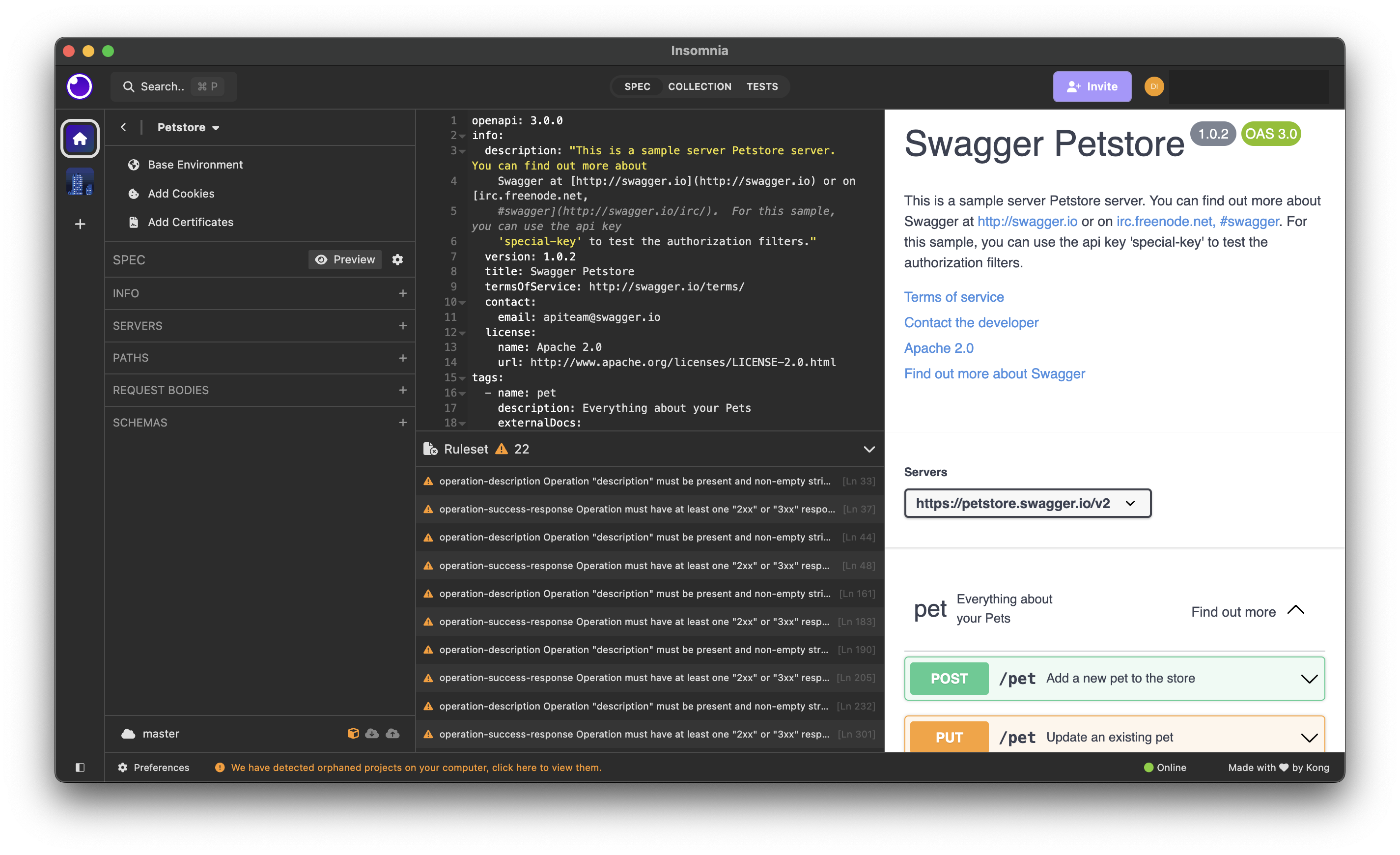 Image of API spec in a document.